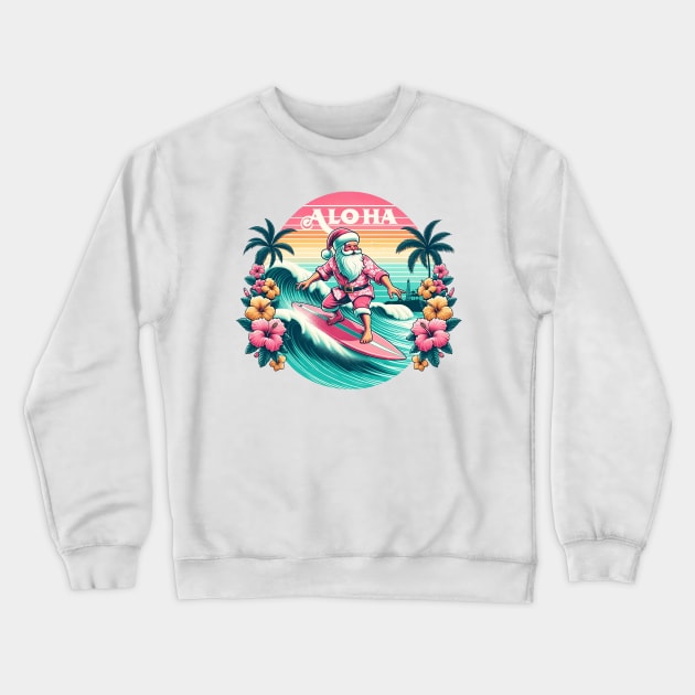 Hawaiian Santa Crewneck Sweatshirt by Chromatic Fusion Studio